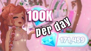 My Diamond Farming Routine! 100K IN ONE DAY / Royale High