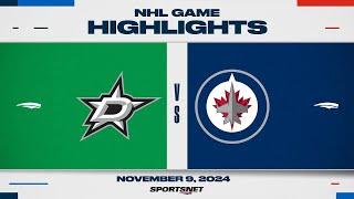 NHL Highlights | Stars vs. Jets - November 9, 2024