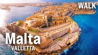 MALTA Walking Tour 2025 | UNESCO World Heritage Site of Valletta with Captions [4K/60fps]
