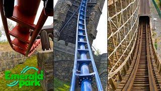 ALL Roller Coasters at Emerald Park Ireland | Front Seat 4K On-Ride POVs