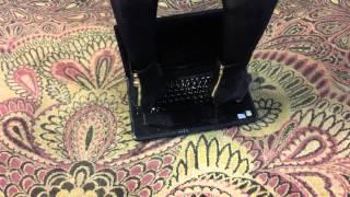 Girl trample laptop with metal high heel boots