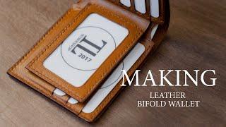 Making a bifold wallet with crocodile leather cover. Leather craft