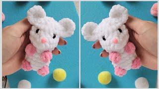 Мышка вязаная крючком из плюшевой пряжи/crochet mouse tutorial/Häkelmaus Anleitung kostenlos