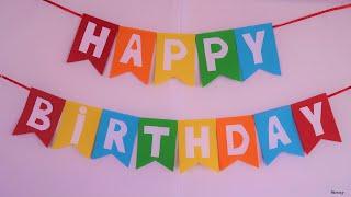 DIY Birthday Banner | Birthday Decoration Ideas at Home | Party Decorations