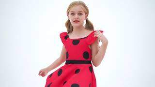 AmzBarley Girls Polka Dots Dress Princess Costume Dress Cosplay Birthday Party Christmas Tutu Dress