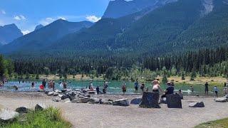 Quarry lake, Canmore, Alberta. (with kids)