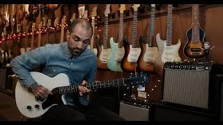 Grez Mendocino JR in a Transparent White & Blankenship Fat Boy Tweed Deluxe Amp