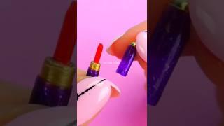 How To Make Mini Tiny Toy Lipstick For My Barbie Doll #shorts #lipstick #viral #barbiedoll #makeup