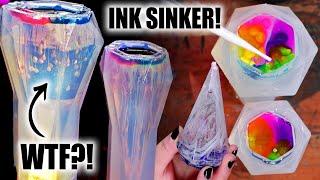 HOW DO YOU GET ALCOHOL INK TO SINK IN RESIN?! Testing Out Ink Sinker! Squiggly Streams...?