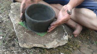 Primitive Technology: How to make primitive pottery | primitive skills