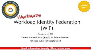 Google Cloud Certified Security Engineer - Workload Identity Federation