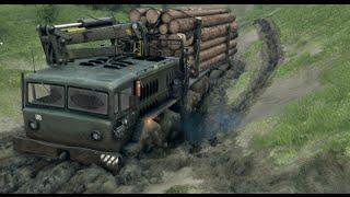 SPINTIRES 2014: MAZ-537 Transporting Logs - Volcano