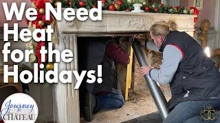 Heating our Chateau for Christmas  Fireplace Wood Burner Installation