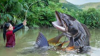 I Caught The Biggest Fish in the Forest | Survival Fishing, Traps Fish, Catch Fish
