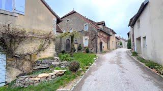 Autumn walk in a beautiful French village, Château Chalon