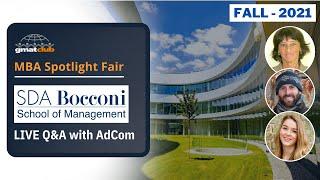 SDA Bocconi Adcom Q&A | Bocconi MBA Admissions | #MBA Spotlight #BSchool Fair Nov 2021