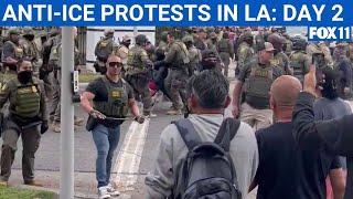 Paramount ICE protests lead to fires, clashes | FOX 11 LA