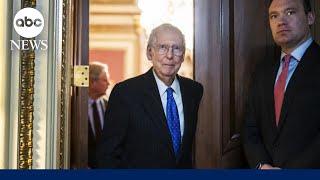 Mitch McConnell falls during Senate Republican lunch