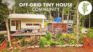 Living Off-Grid in a Tiny House Community Built by Self-Reliant Couple