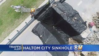 Highway Sinkhole Turns Into Trench In Haltom City