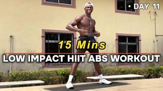 15 MINUTES LOW IMPACT HIIT CARDIO & ABS WORKOUT FOR BEGINNERS: DAY 11 (No Jumping)