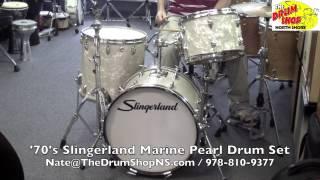 '70's Slingerland Marine Pearl Drum Set - The Drum Shop North Shore