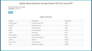 Update Mysql Database through Upload CSV File using PHP