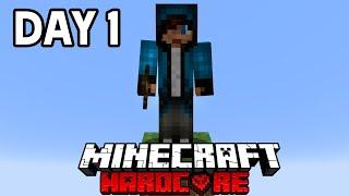 Surviving 100 DAYS On ONE BLOCK In Hardcore Minecraft  - Day 1