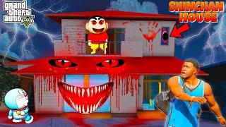 Shinchan,Doraemon & Franklin Are trapped in a Shinchan Cursed Haunted House in GTA 5 ! Scary Ghost