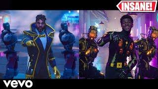 Lil Nas X - Panini - Fortnite Music Video vs Original (Side By Side)