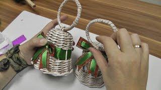 Новогодние колокольчики из газетных трубочек. Мастер-класс