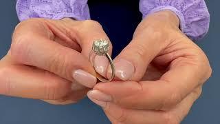 Solitaire ring in 18 karat white gold with diamond - Italy 1950s