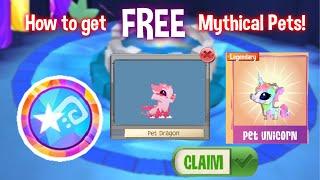 HOW TO GET *FREE* DRAGONS AND UNICORNS in Animal Jam | Free Wishing Coins and Mythical Pets