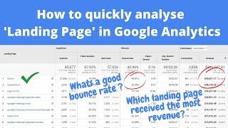 Quick Landing Page Analysis in Google Analysis