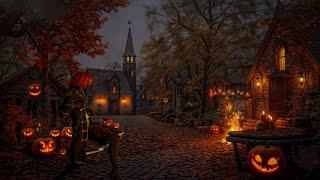 "Nobleman Jack O'Lantern " - Cozy Autumn Village Halloween Ambience | Crackling Fire & Nature Sounds