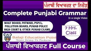 Complete Punjabi Grammar in One Video || All Important Theory and MCQs of Punjabi Vyakaran ||