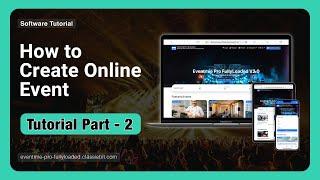 How to Create Online Event & Book Tickets? | Part-2 | Eventmie Pro FullyLoaded V2.0 | #classiebit