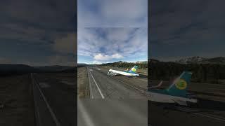 Sublime Arrival: Uzbekistan Airways A320neo at Lake Tahoe Airport (TVL), Lake Tahoe, USA  #aviation