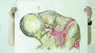 Sneaker art and Michael Jordan painting