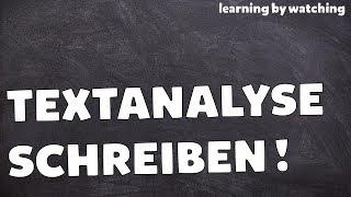 Textanalyse in Deutsch schreiben !