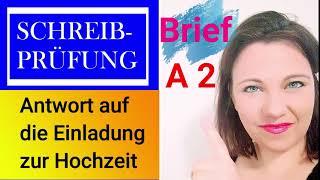 Brief schreiben, ️Prüfung a2 b1 Einladung zur Hochzeit ,das Thema musst du schreiben können