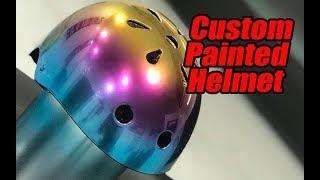 Custom Painted Helmet. Chrome and Candy