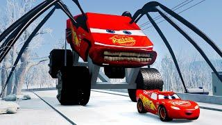 Epic escape from Zombie Lightning McQueen Eater, Cyber Truck Eater | BeamNG.Drive