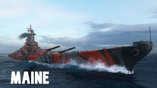 World of WarShips Maine - Maine’s Firepower – 12x 406mm Shells Incoming!