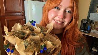 ASMR Baking Blueberry Muffins From Scratch (Close Whispered Voiceover)