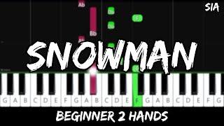 Sia - Snowman - Easy Beginner Piano Tutorial - For 2 Hands