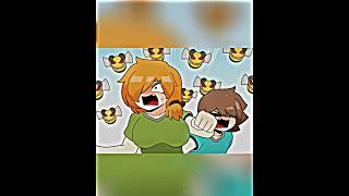 Bee work under Steve and Alex Cursed Minecraft Moments ft. Trollface #memes