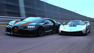 [VR] Koenigsegg JESKO E85 vs Bugatti Chiron SS. Nardo top speed battle
