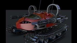 Cinema 4d модель на гусеницах (Tanks)