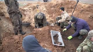 Military Archaeology, exhumation of a World War 2 mass grave of Red Army soldiers